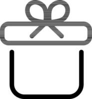 Gift box icon in thin line art. vector