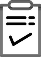 Checklist icon in black line art. vector