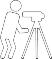 Character of faceless man with telescope. vector