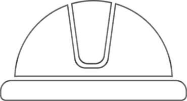 Helmet in black line art. vector