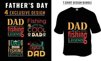 pesca, del padre día, papá amante camiseta diseño manojo. Listo a impresión para vestir, póster, y ilustración. moderno, simple, letras. vector