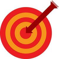 Red target arrow with orange bullseye. vector