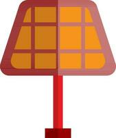 Red and orange solar panel in flat style. vector