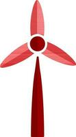 Red windmill on white background. vector