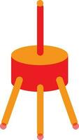 Flat style spindle in orange and red color. vector