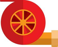 Red and orange turbocharger in flat style. vector