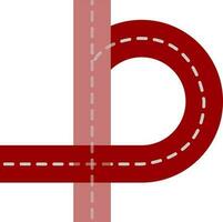 Red road in flat style. vector