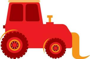 Illustration of tractor in red and orange color. vector