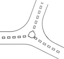 Road in black line art. vector