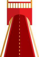 Tunnel with road in red and orange color. vector
