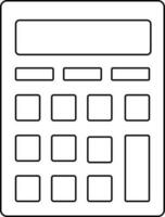 Isolated calculator in black line art. vector