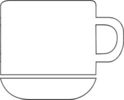 Illustration of a mug in black line art. vector