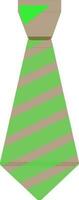 Flat style tie in green and brown color. vector