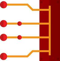 Artificial intelligence in red and orange color. vector