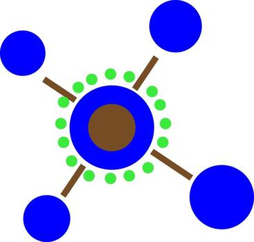 Blue and brown networking connection. vector