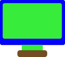 Blue and green computer. vector