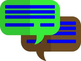 Green and brown chatting box in flat style. vector