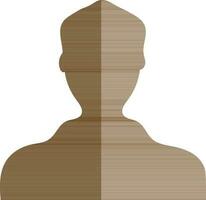 Character of a faceless man in brown color. vector