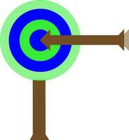 Target board with brown arrow. vector