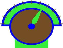 Flat style speedometer in blue and brown color. vector