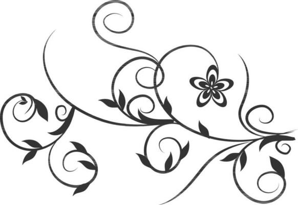 Floral design in black color.