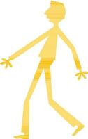 Illustration of walking man in yellow color. vector