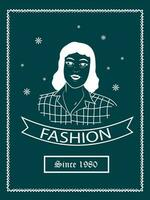 Vintage template, banner or flyer for Fashion concept. vector