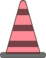 Isolated traffic cone in red and black color. vector