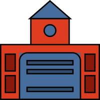 Icon of fire building in flat style. vector