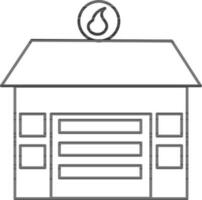 Isolated fire station building in flat style. vector