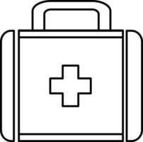 First aid bag in flat style. vector