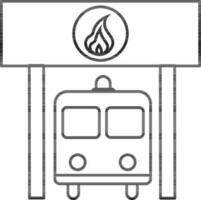 plano ilustración de fuego camión en estación. vector