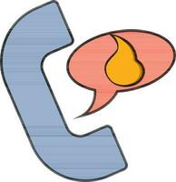 Colorful fire emergency telephone in flat style. vector