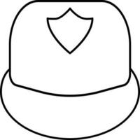 Icon of fireman helmet in flat style. vector