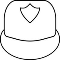 Icon of fireman helmet in flat style. vector