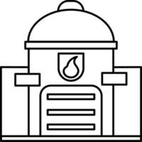 Flat icon of fire station. vector