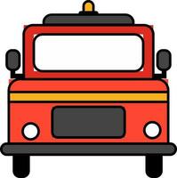 Flat icon of fire engine truck in front view. vector