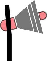 Flat style megaphone in red and black color. vector