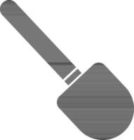 Black color icon of shovel in flat style. vector