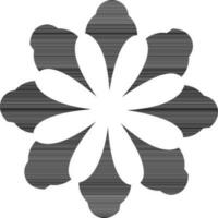 White and black illustration of flower. vector