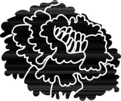 Marigold Flower icon in black and white color. vector