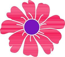 Pink flower design in flat style. vector