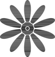 Black color beautiful flower in flat style. vector