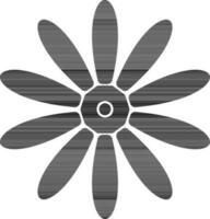 Black color beautiful flower in flat style. vector