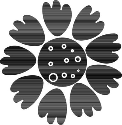 Creative design of flower in black and white.