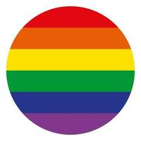 Round isolated rainbow icon. LGBT community flag symbol. Rainbow flag button. A sign of diversity and tolerance. It may be used to symbolize diversity, inclusivity, or LGBTQ pride. Vector illustration