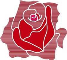 Red Rose icon or symbol in flat style. vector