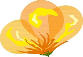 Abstract orange flower bud opening. vector