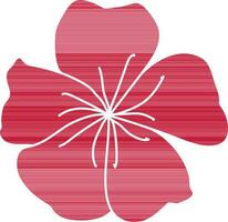 Vector flat style flower in red color.