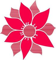 Flat illustration of flower in pink and red color. vector